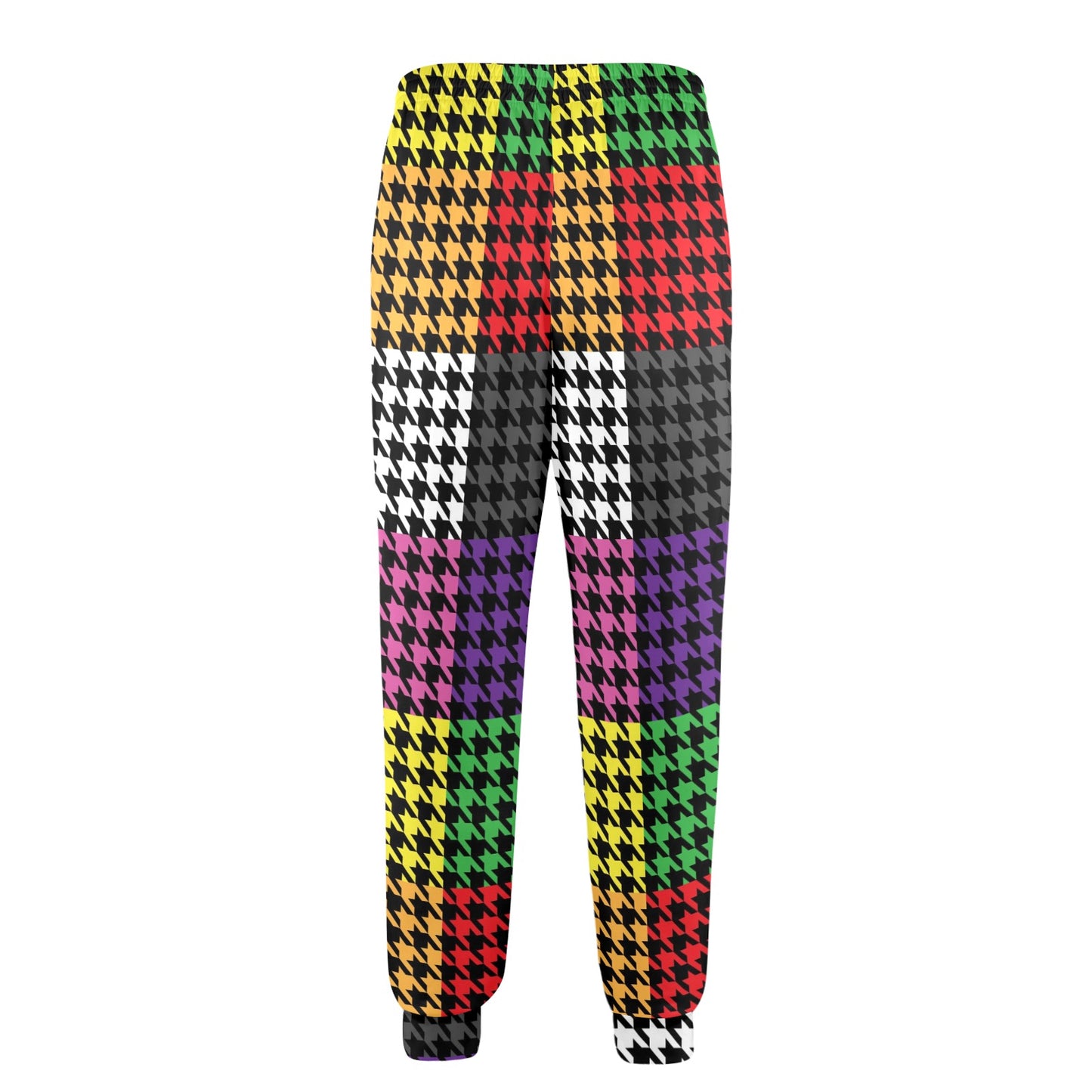 Houndstooth Colorful Pattern Print Design 01 Men's Casual Track Pants