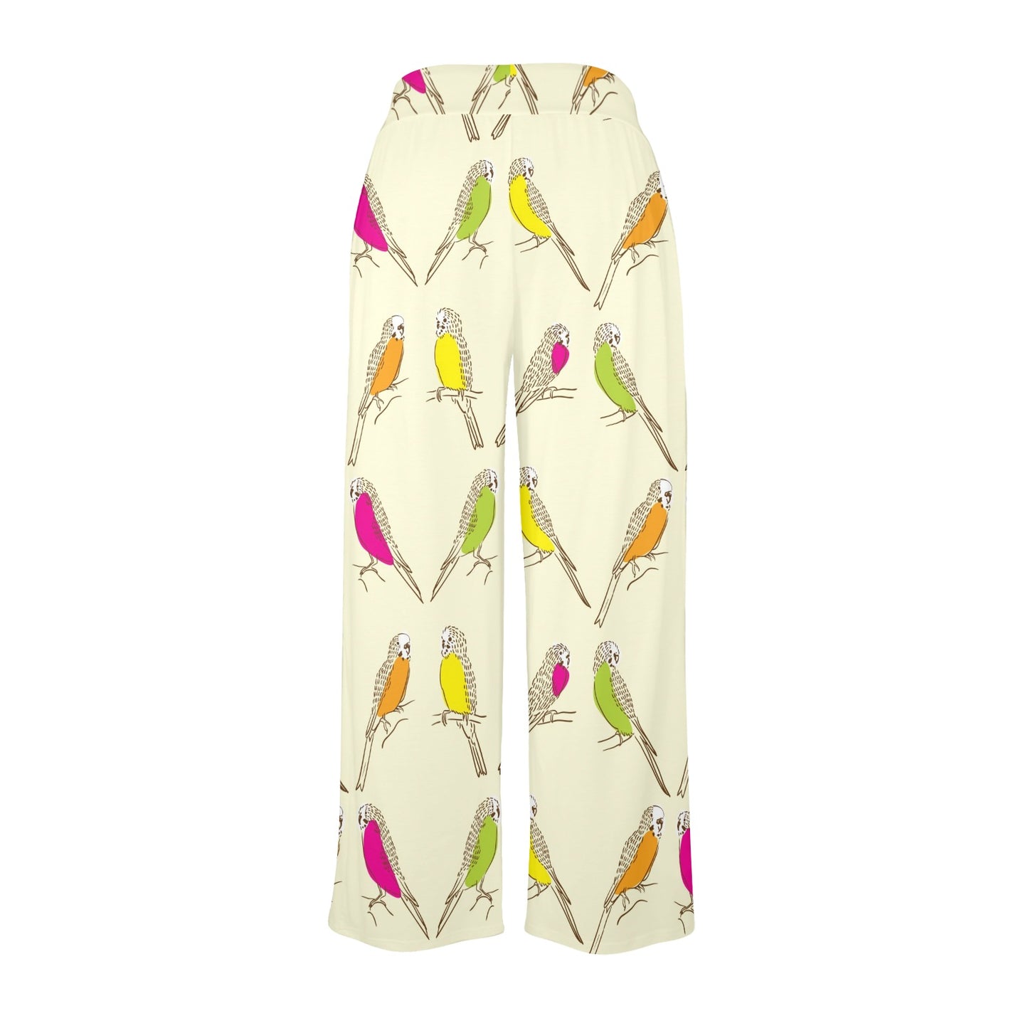 Parakeet Pattern Print Design A01 Women's Wide Leg Lounge Pants
