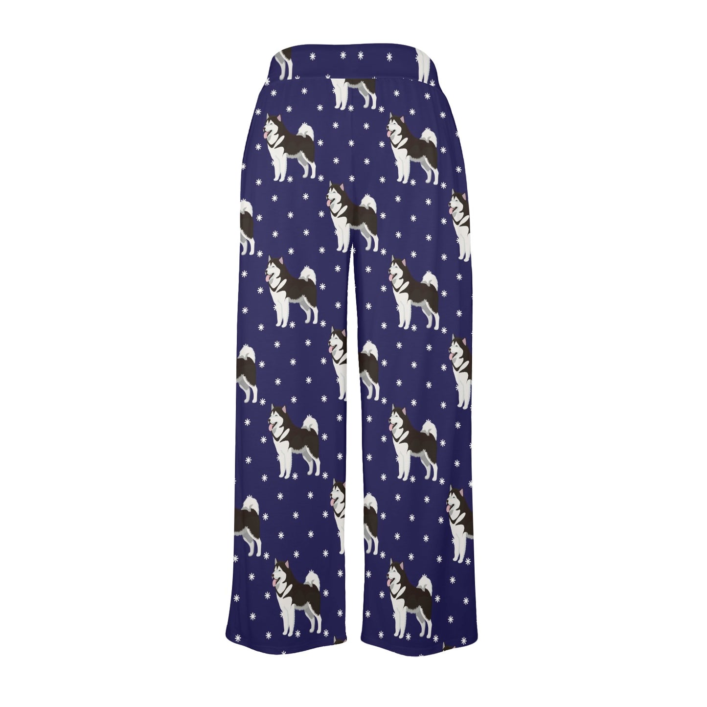 Alaskan Malamute Pattern Print Design 04 Women's Wide Leg Lounge Pants
