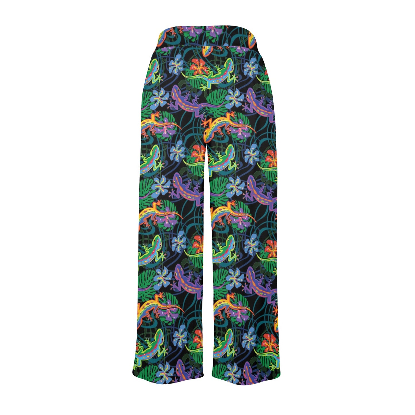 Gecko Colorful Pattern Print Design 01 Women's Wide Leg Lounge Pants