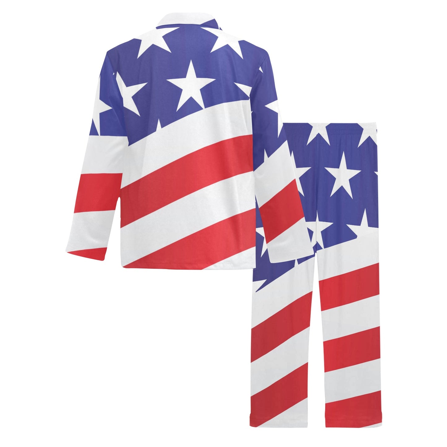 American flag Print Men's Long Pajama Set