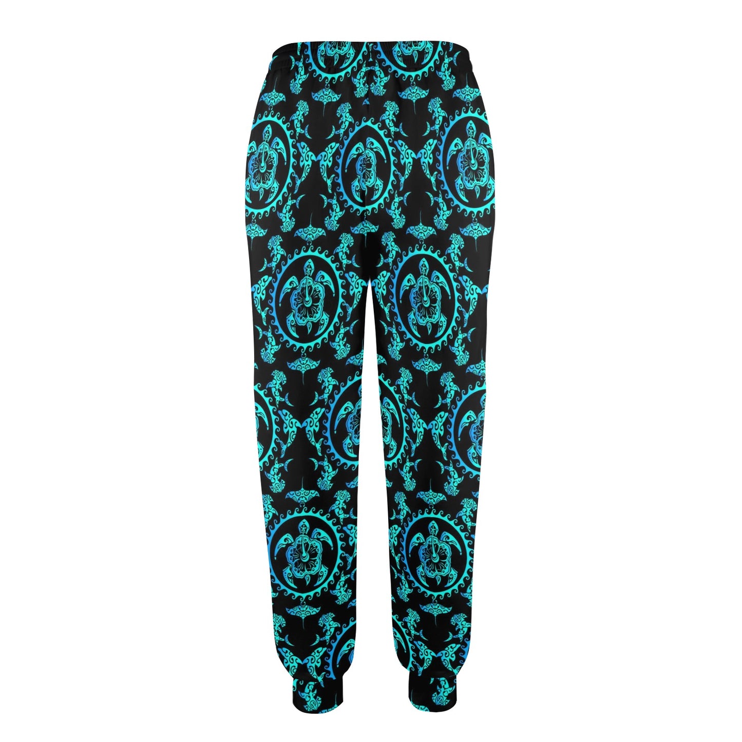 turquoise Tribal Sea Turtle Hawaiian Women's Casual Track Pants