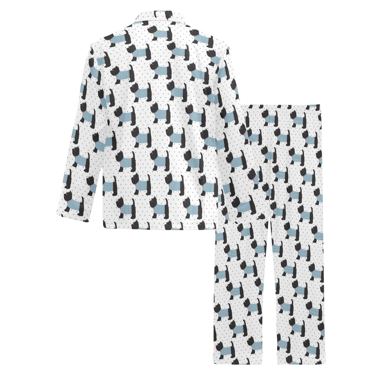 Scottish Terriers Print Design LKS3012 Men's Long Pajama Set