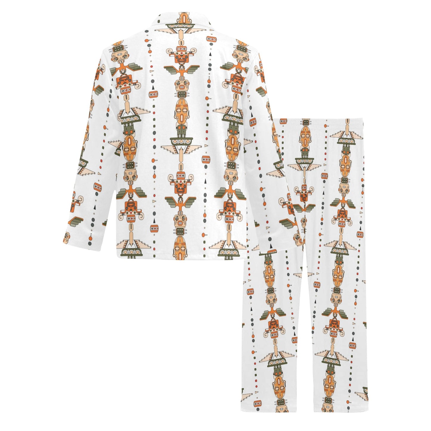 Totem Print Design LKS302 Men's Long Pajama Set