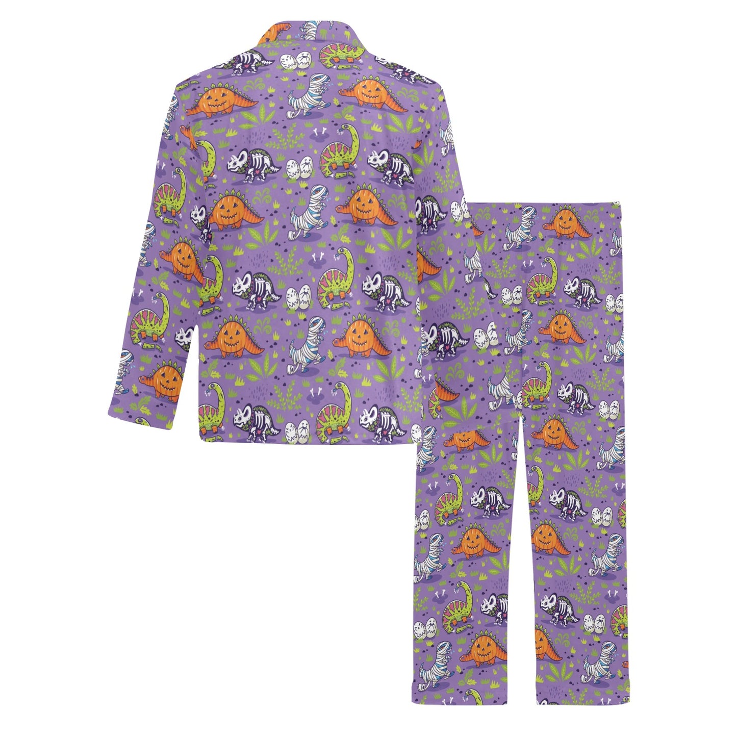 Zombie Dinosaur Print Design LKS302 Men's Long Pajama Set