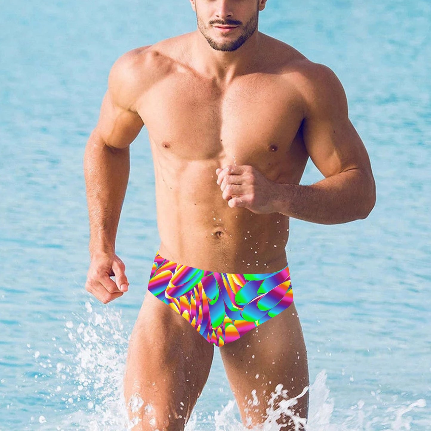 Psychedelic Trippy Pattern Men's Swimming Briefs