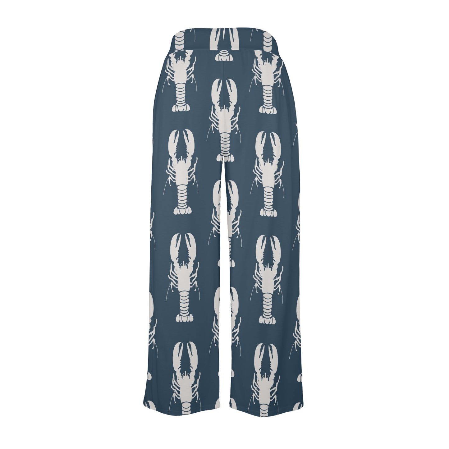 Lobster Pattern Print Design 02 Women's Wide Leg Lounge Pants