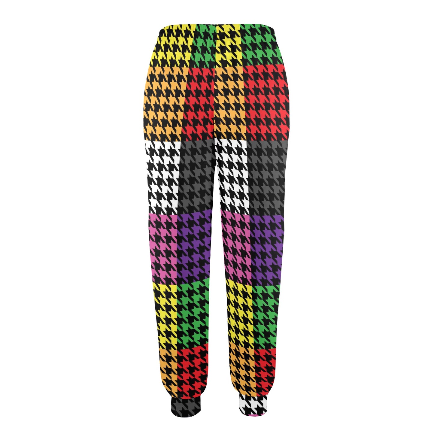 Houndstooth Colorful Pattern Print Design 01 Women's Casual Track Pants