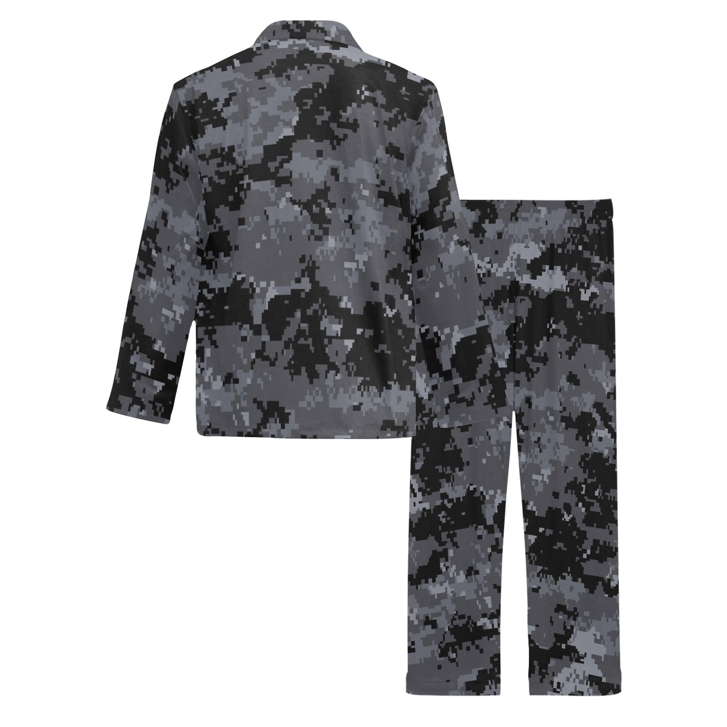 ACU Digital Black Camouflage Men's Long Pajama Set