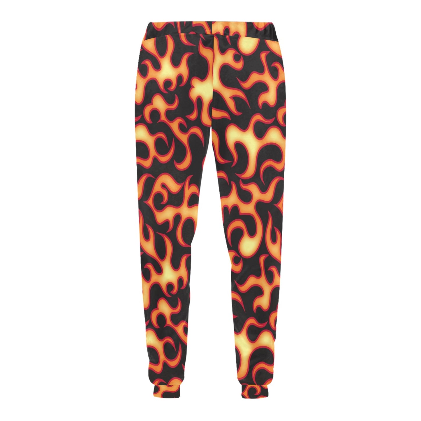 Flame Fire Themed Print Men's Sweatpants