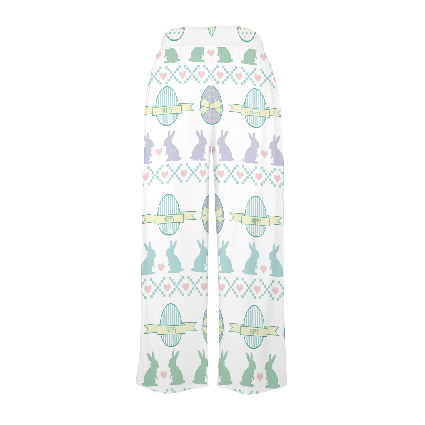 Easter rabbit Design Print Pattern JJ0162 Women's Wide Leg Lounge Pants
