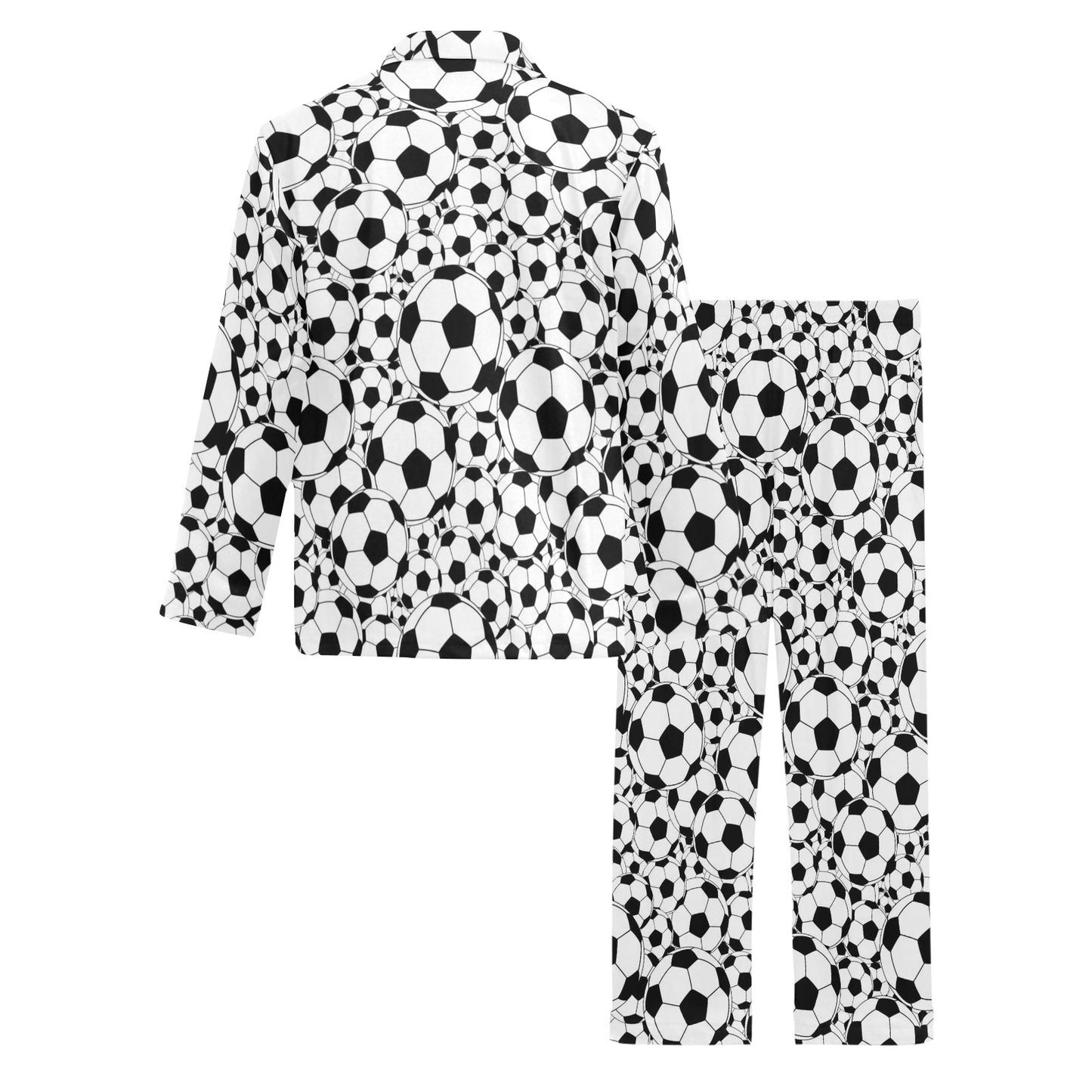 Soccer Ball Print Design LKS301 Men's Long Pajama Set
