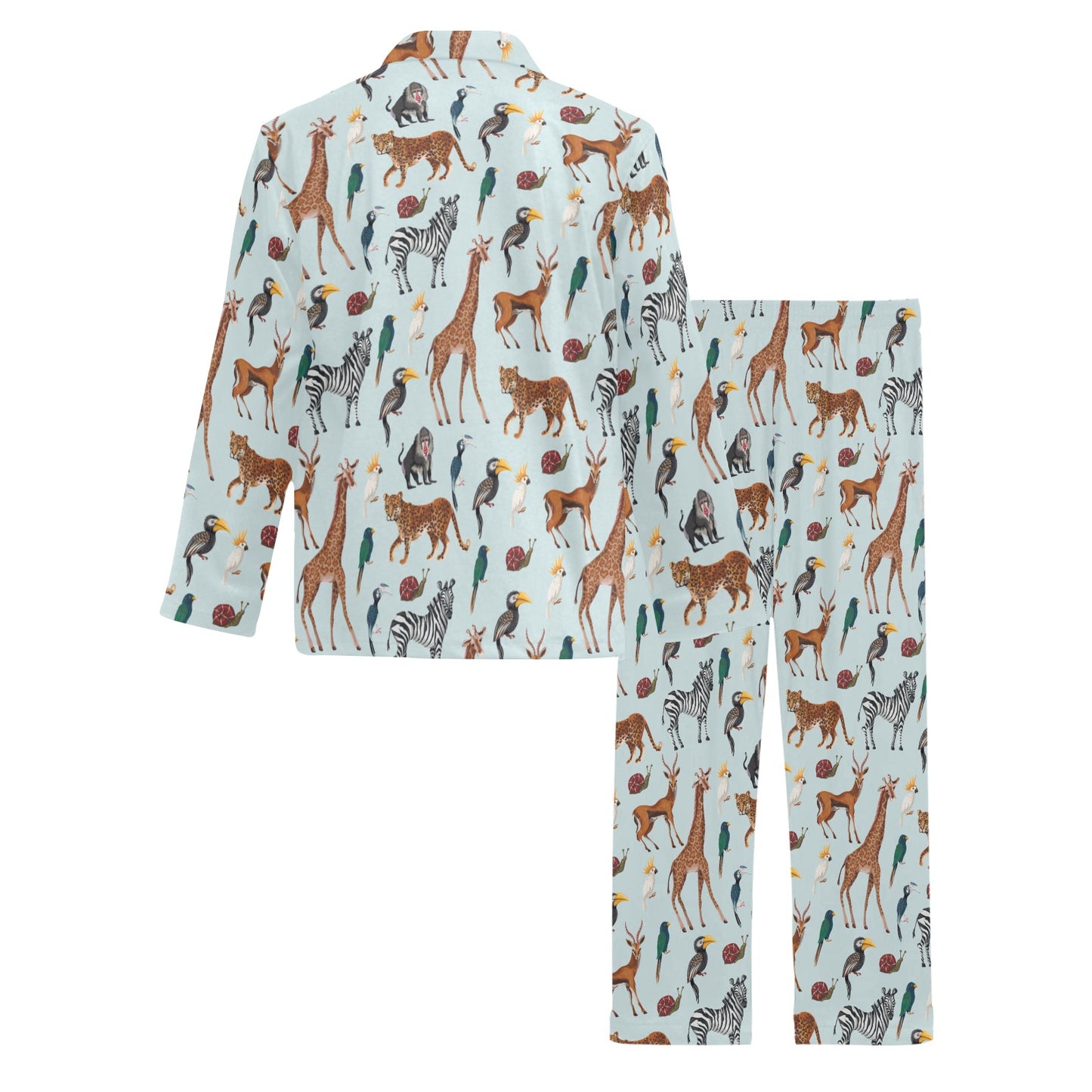 Safari Animal Print Design LKS306 Men's Long Pajama Set