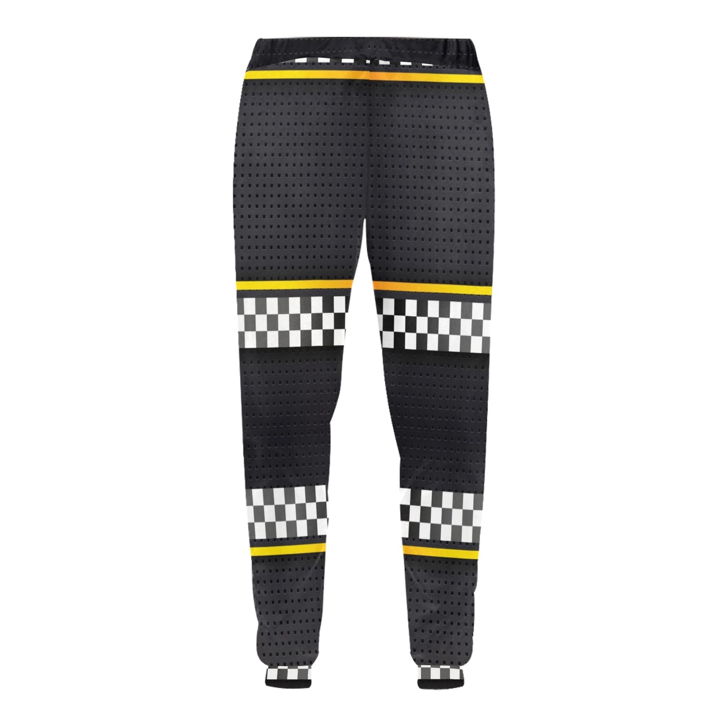 Checkered Flag Yellow Line Style Men's Sweatpants