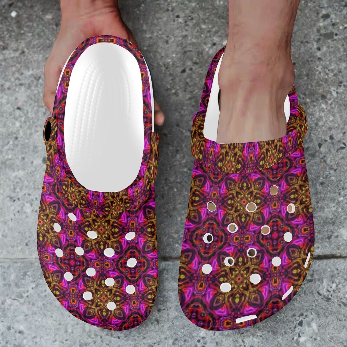 kaleidoscope Abstract Print Design Unisex Clogs Shoes