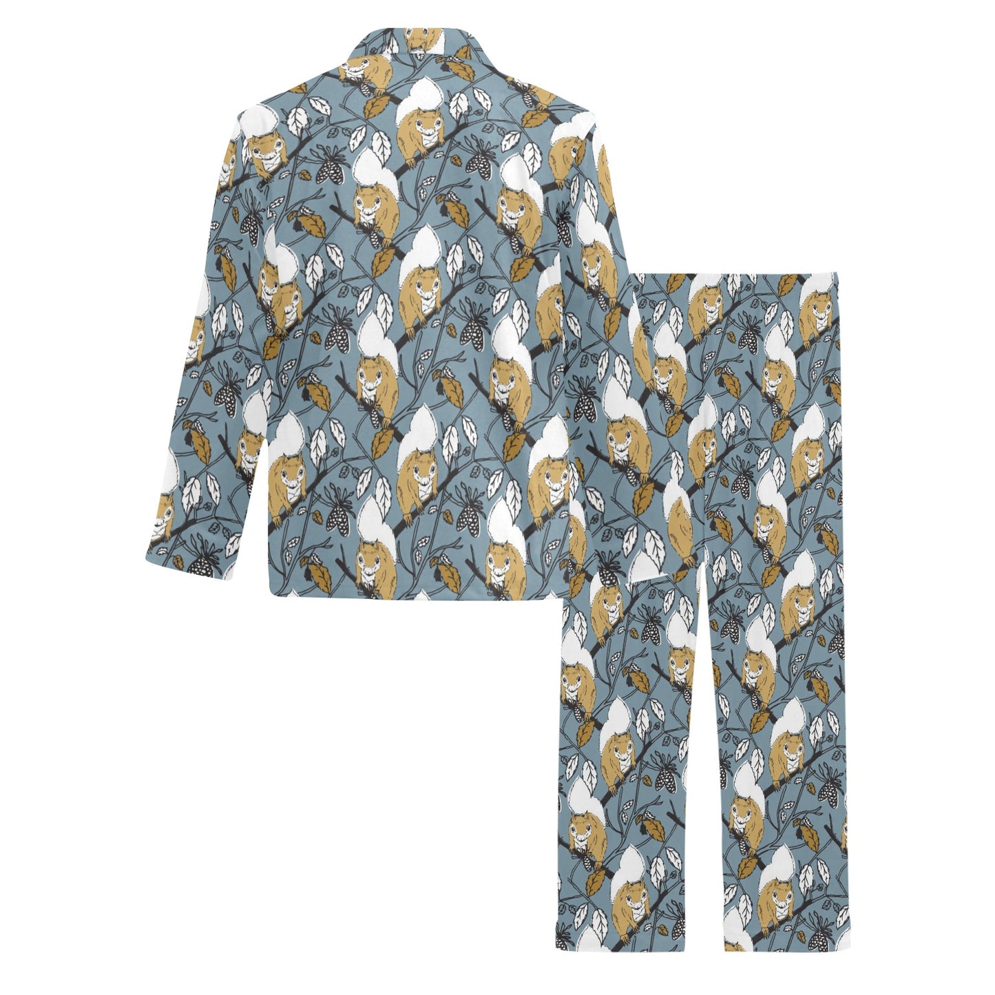 Squirrel Print Design LKS305 Men's Long Pajama Set
