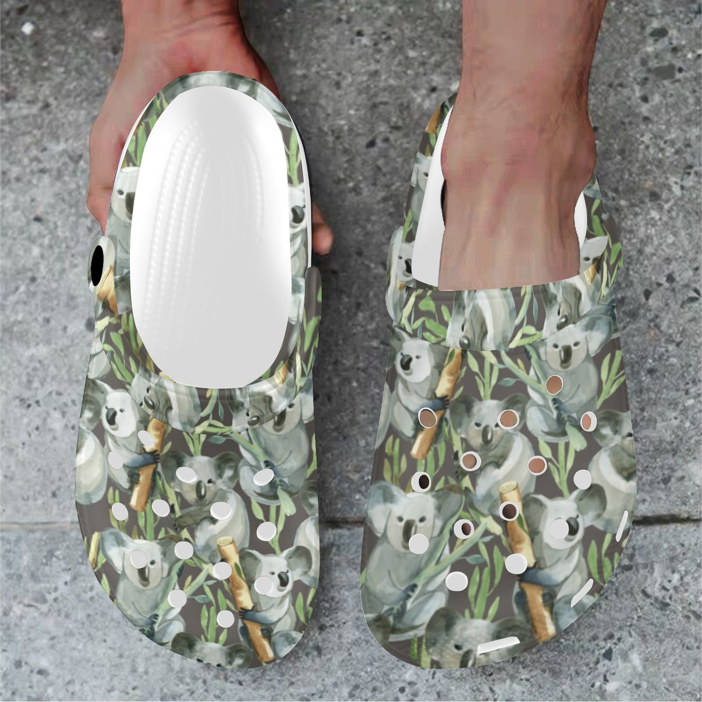 Koala Pattern Design Print Unisex Clogs Shoes