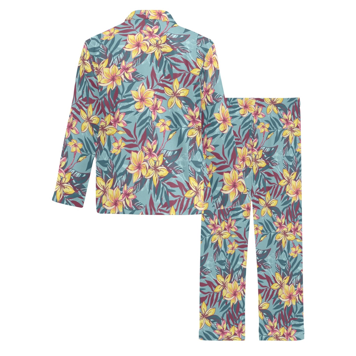 Summer Floral Print Design LKS304 Men's Long Pajama Set