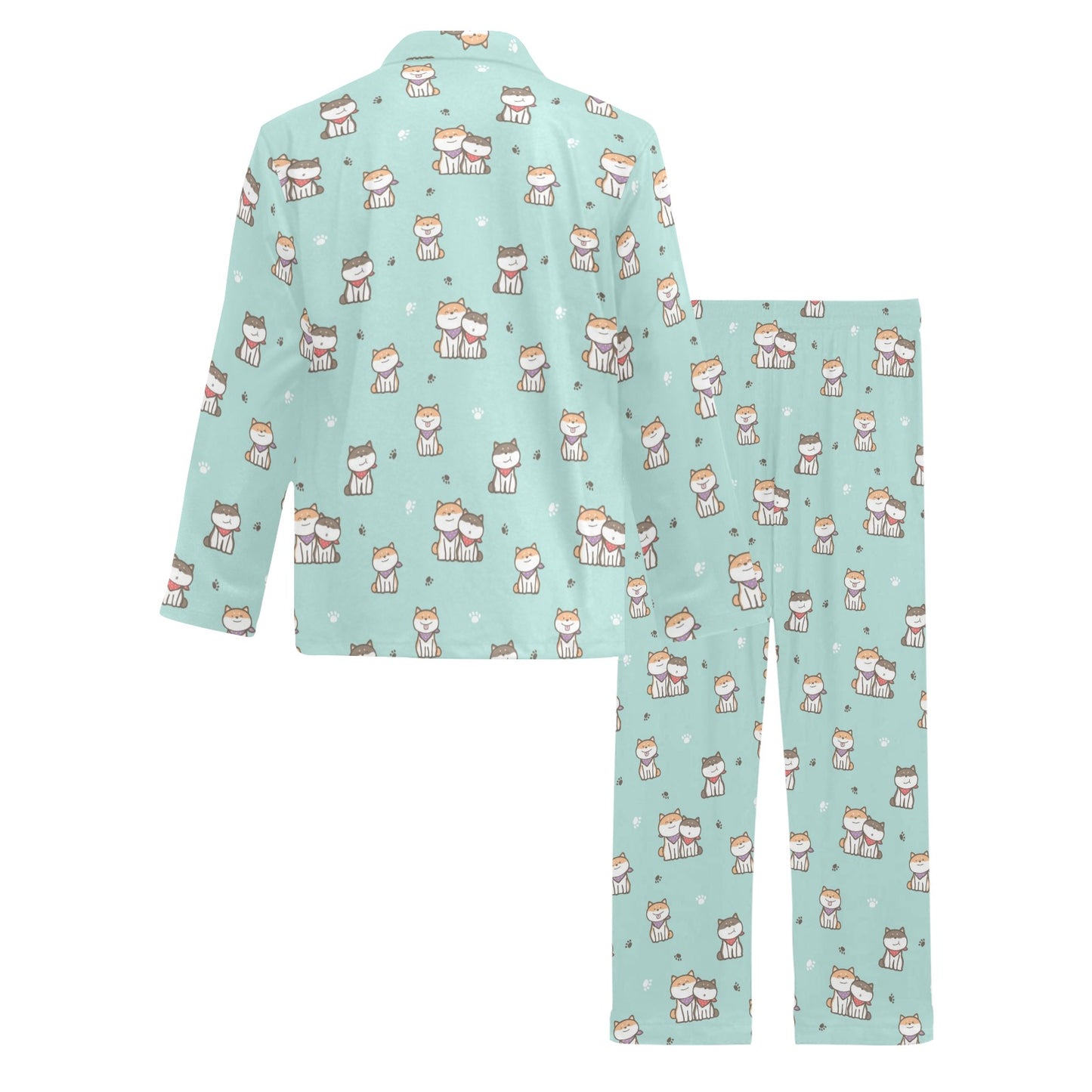 Shiba Inu Print Design LKS302 Men's Long Pajama Set