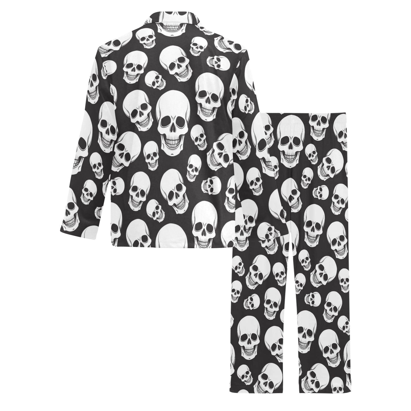 Skull Print Design LKS301 Men's Long Pajama Set