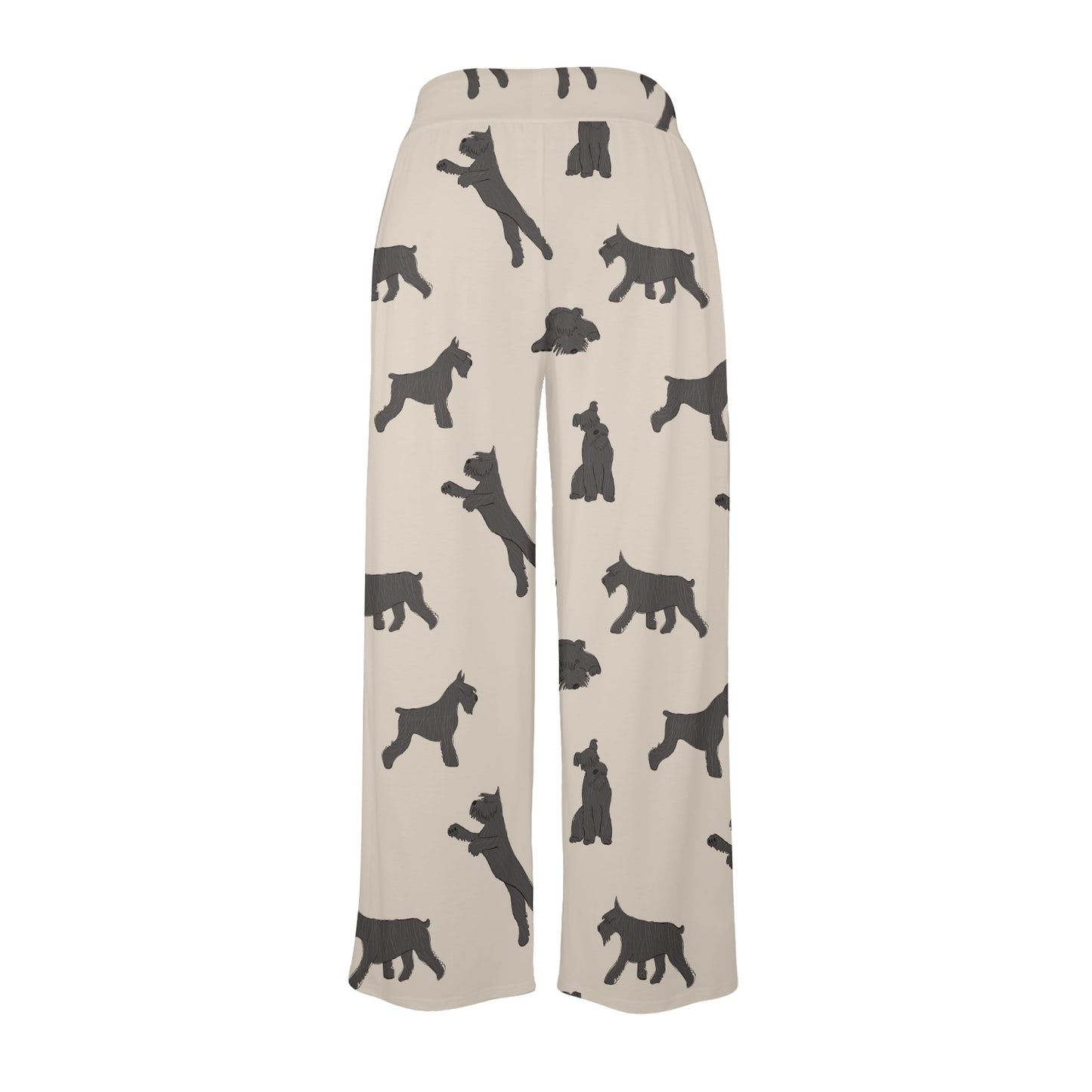 Schnauzers Pattern Print Design A06 Women's Wide Leg Lounge Pants