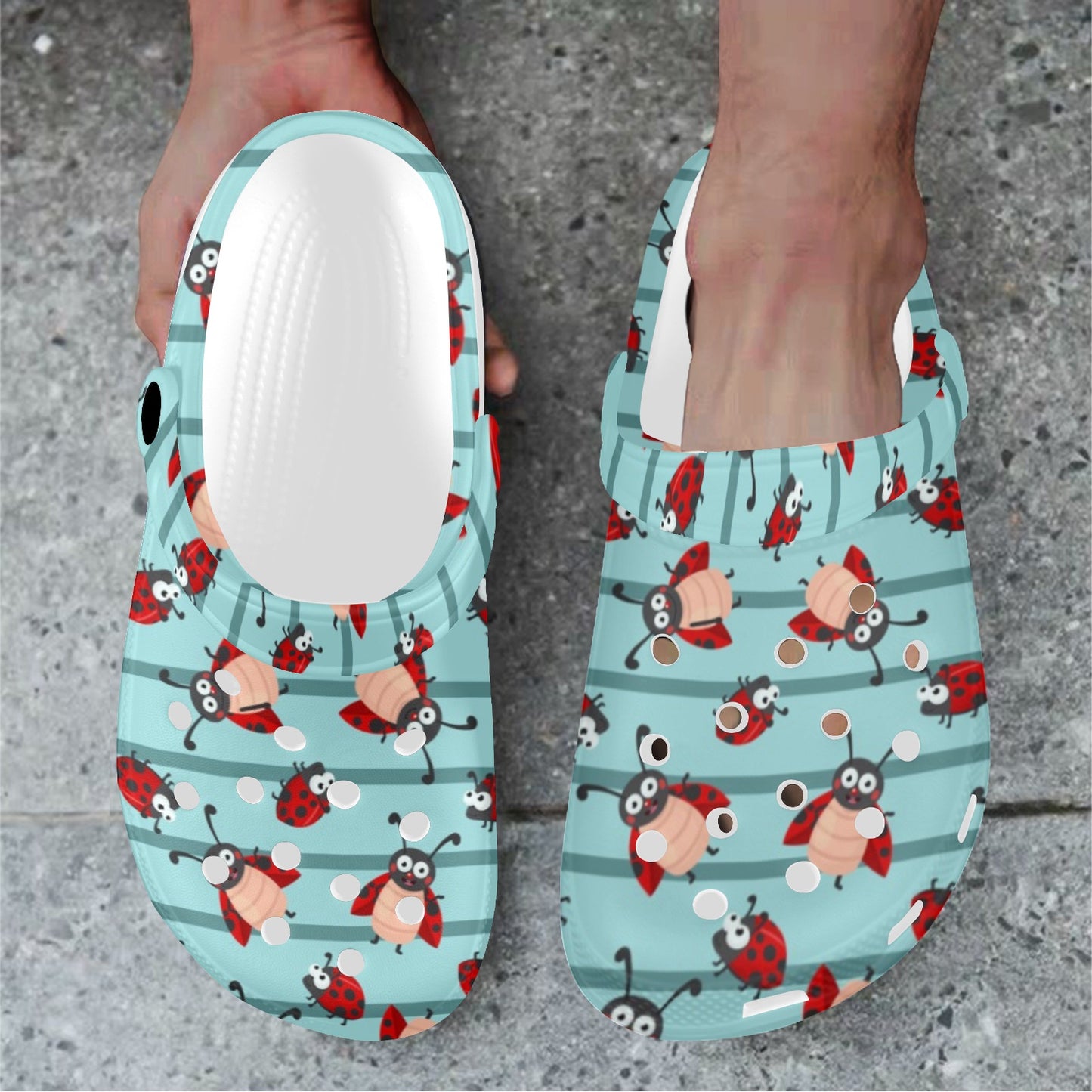 Ladybug Happy Print Pattern Unisex Clogs Shoes