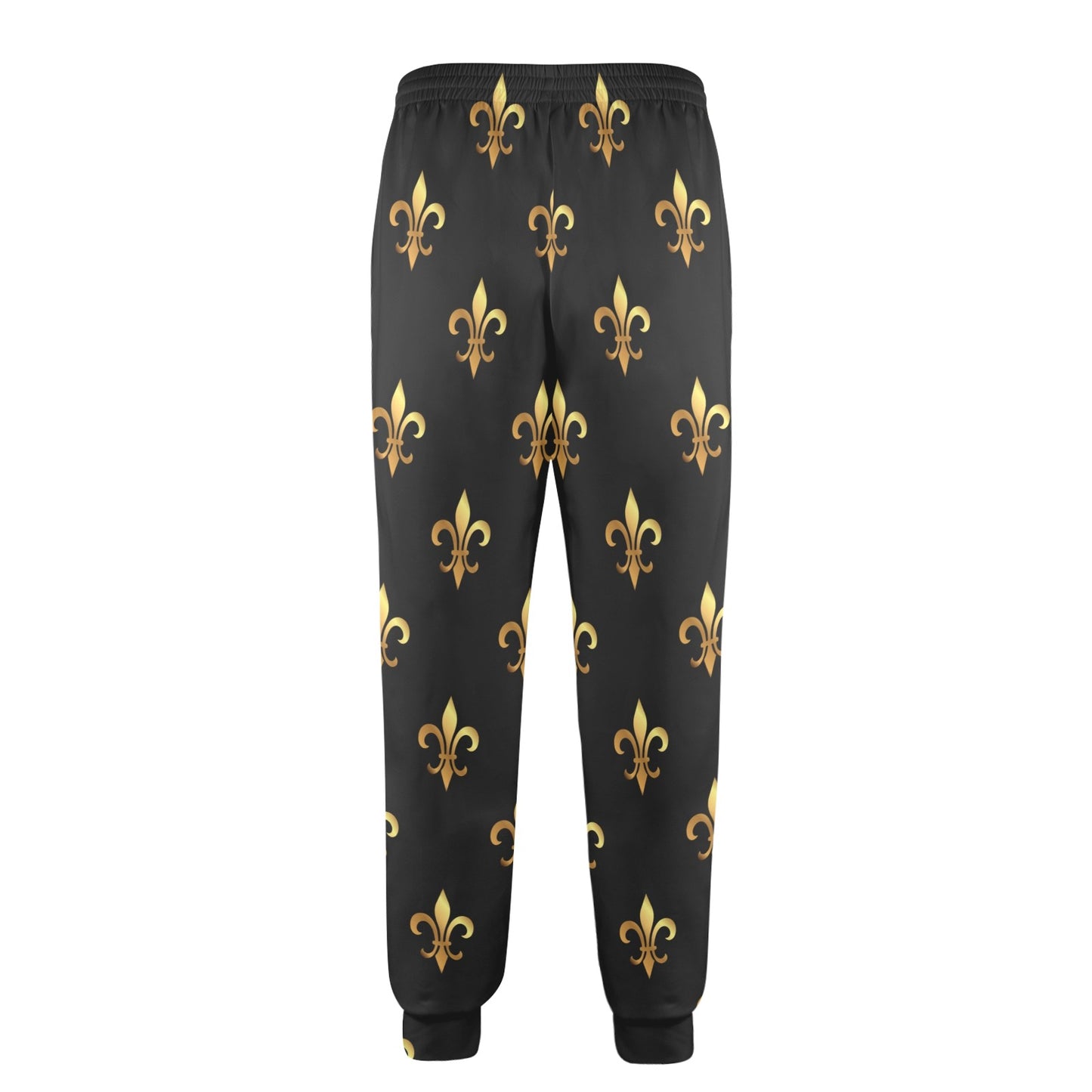 Fleur De Lis Gold Pattern Print Design 03 Men's Casual Track Pants