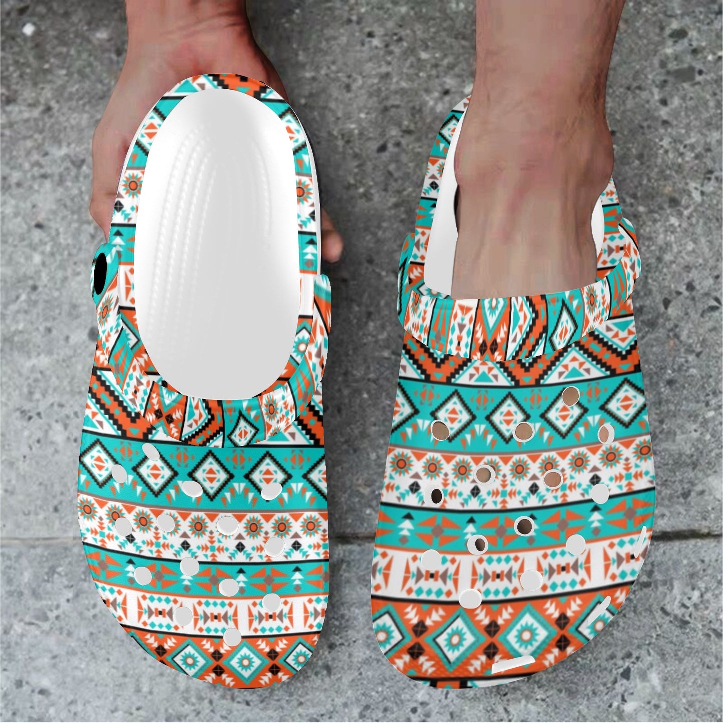 Navajo Style Print Pattern Unisex Clogs Shoes