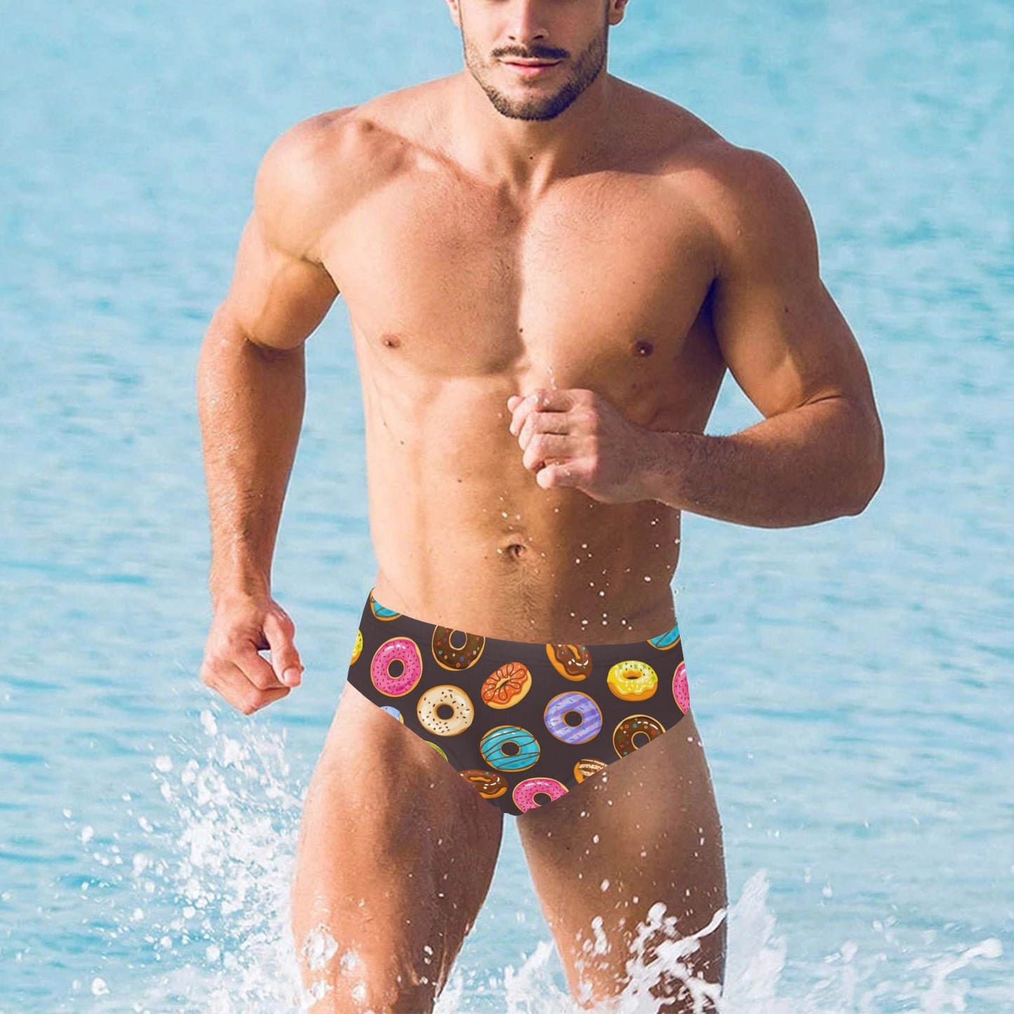 donut Design Print Pattern JJ0134 Men's Swimming Briefs