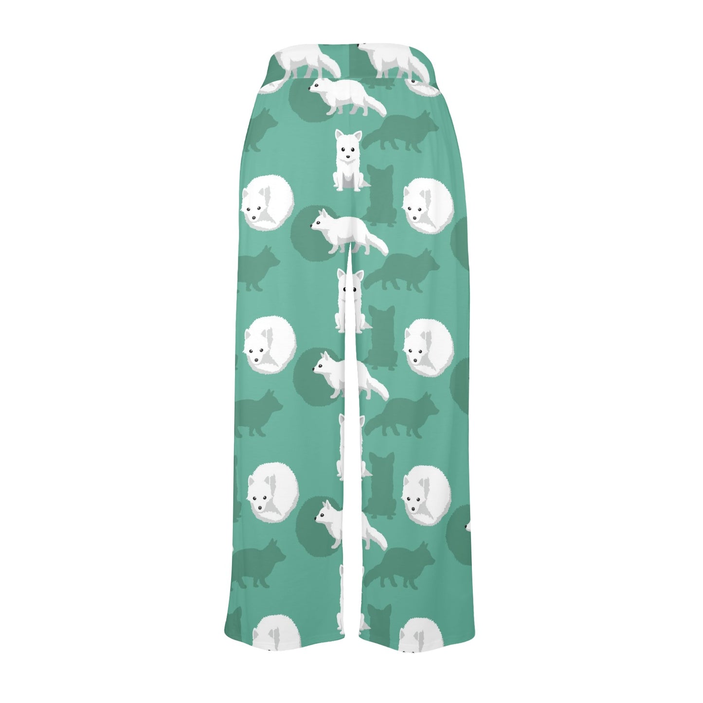 Arctic Fox Pattern Print Design Women's Wide Leg Lounge Pants
