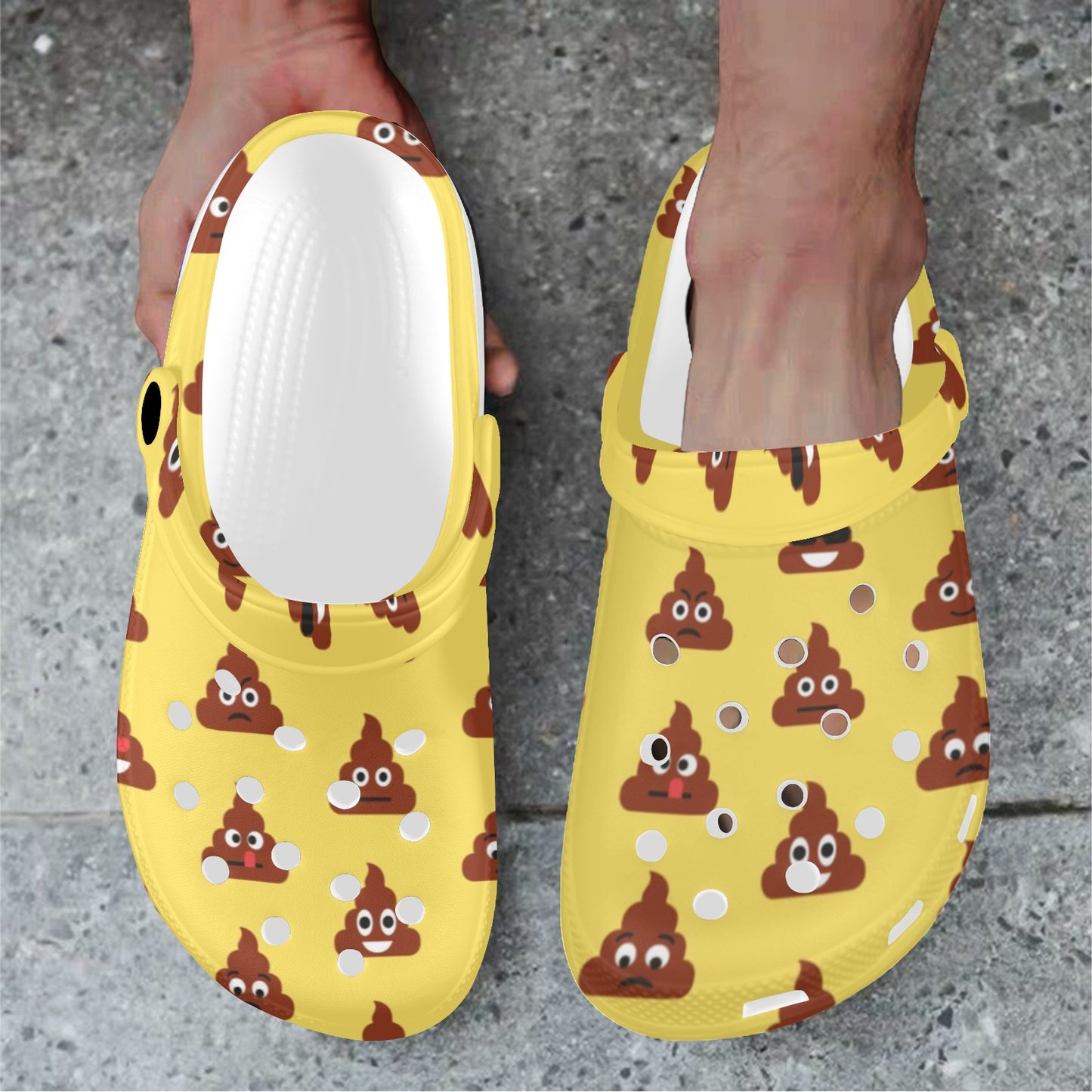Emoji Poop Print Pattern Unisex Clogs Shoes