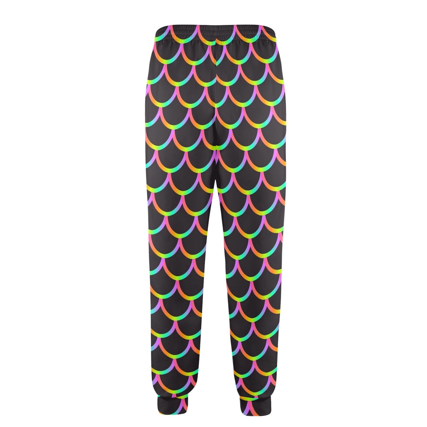 Mermaid Tail Rainbow Design Print Men's Casual Track Pants