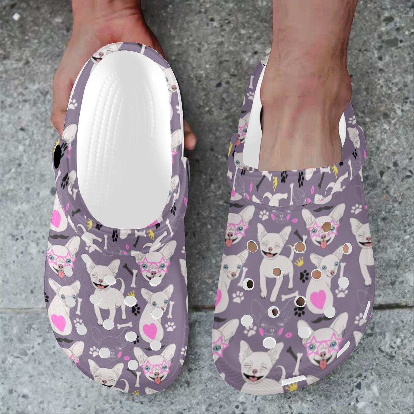 Chihuahua Happy Pattern Unisex Clogs Shoes