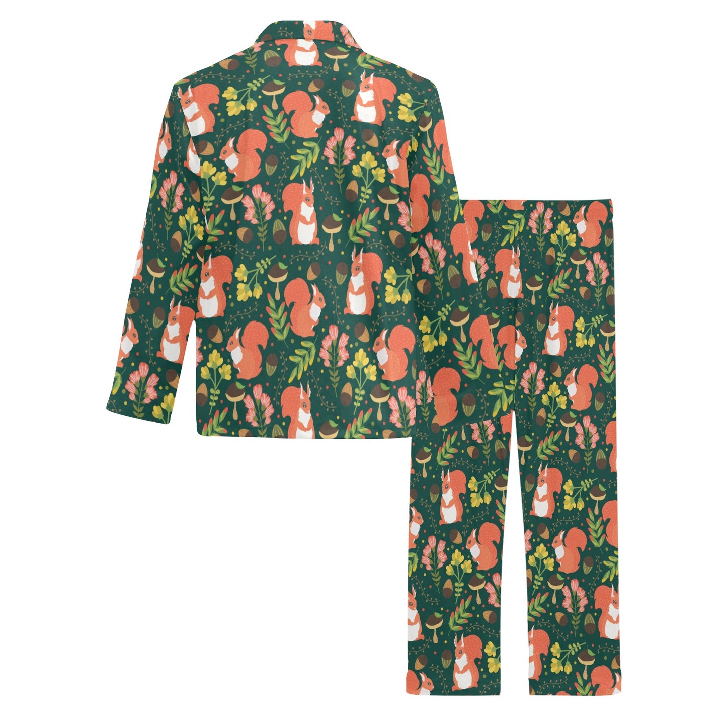 Squirrel Print Design LKS302 Men's Long Pajama Set