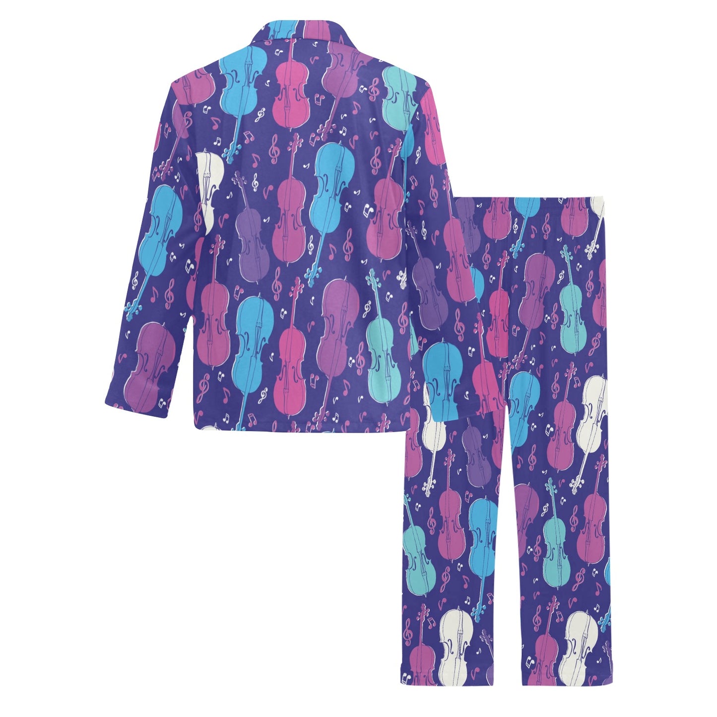 Cello Pattern Print Design 01 Men's Long Pajama Set