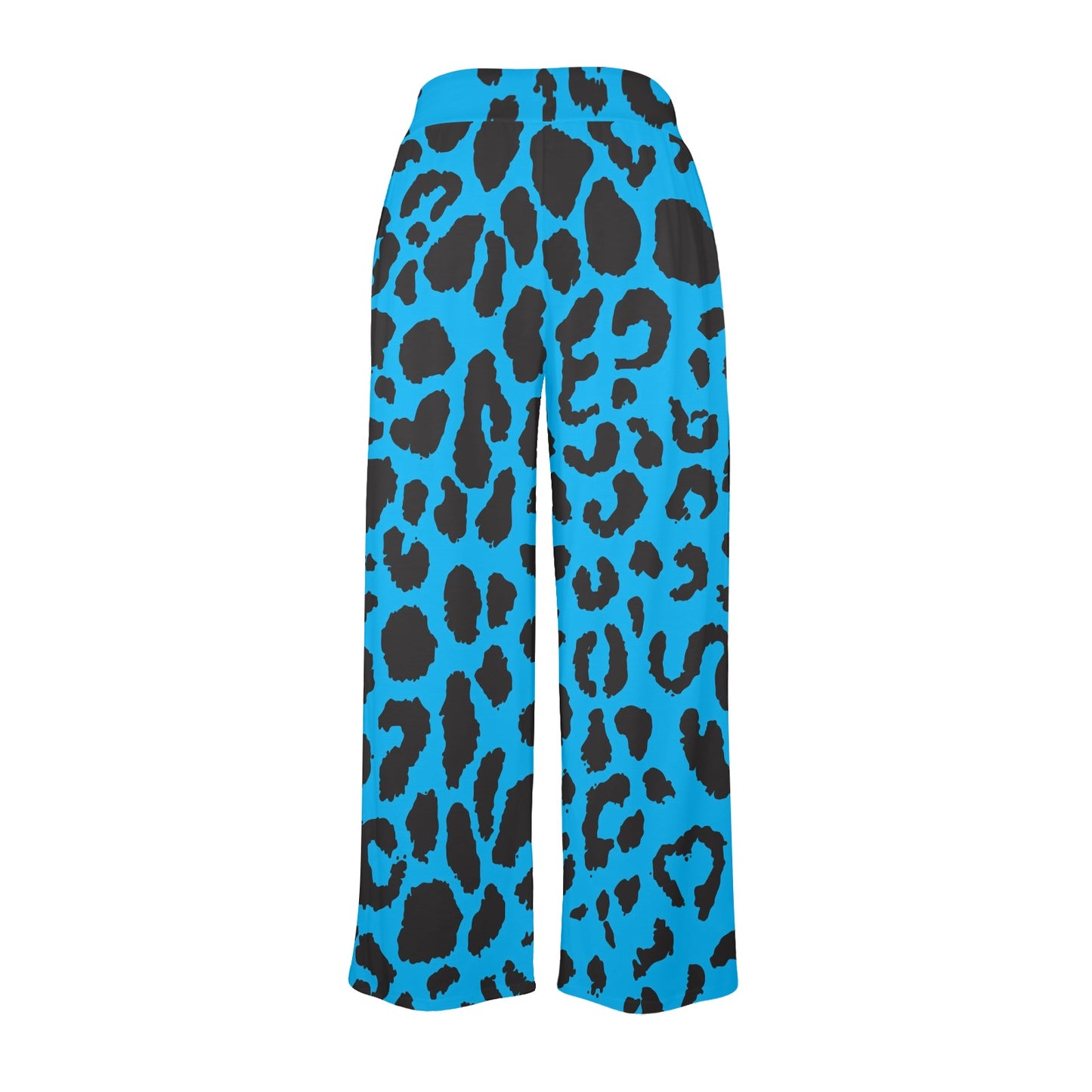 Cheetah Blue Print Pattern Women's Wide Leg Lounge Pants
