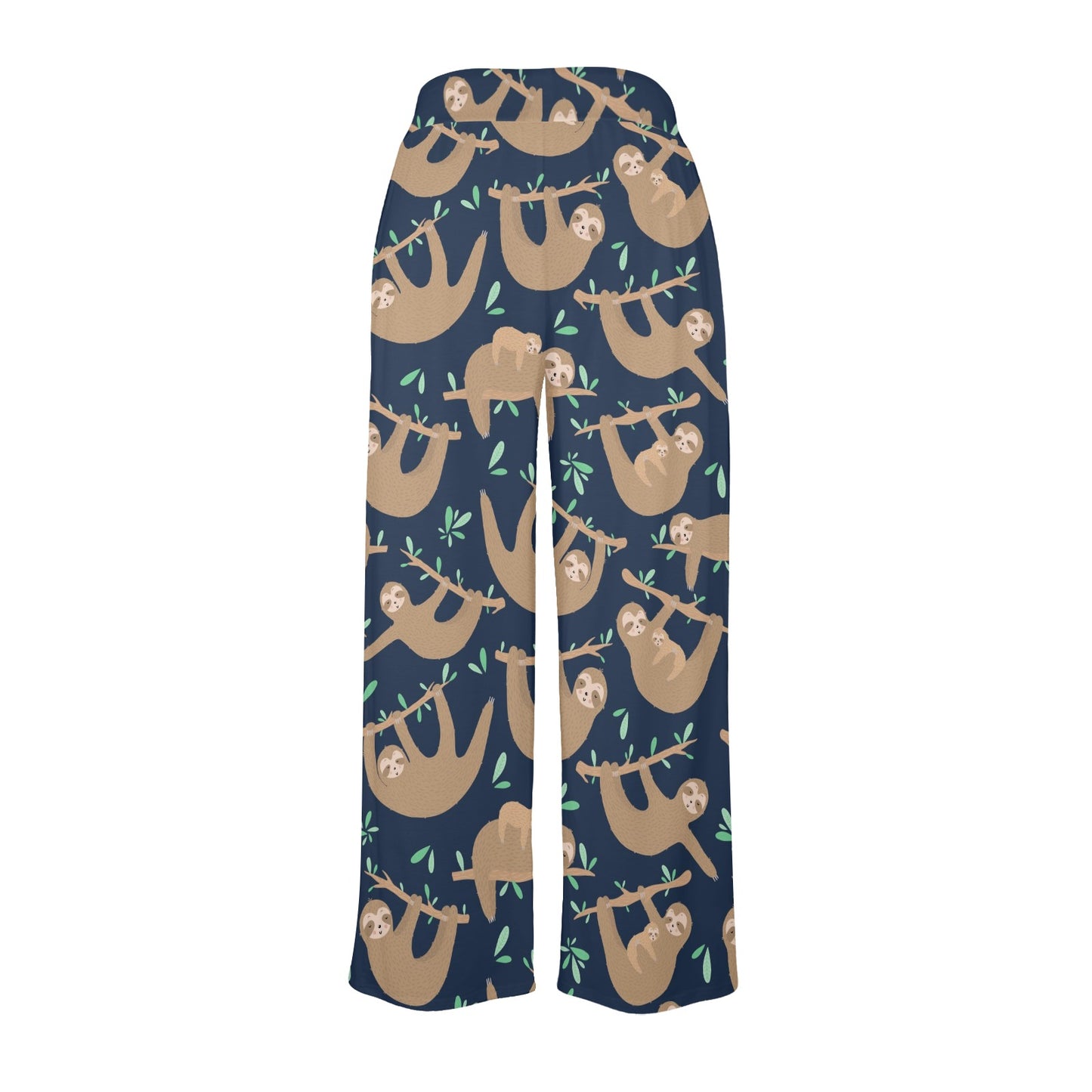 Sloth Print Design LKS307 Women's Wide Leg Lounge Pants