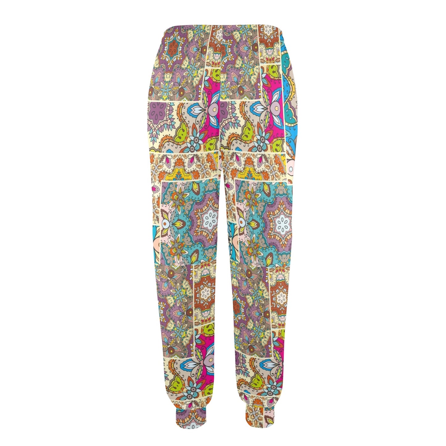 Patchwork Print Design LKS402 Women's Casual Track Pants