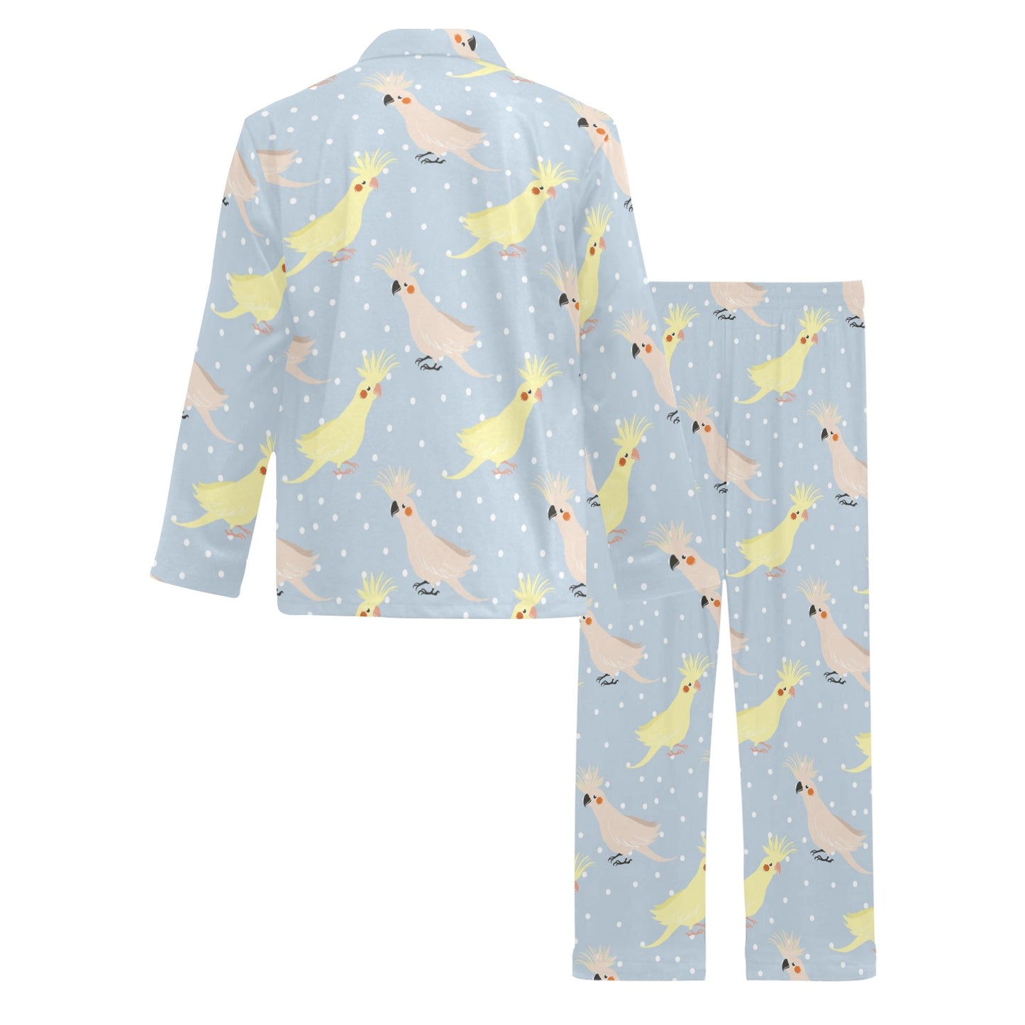 Cockatiel Pattern Print Design 03 Men's Long Pajama Set