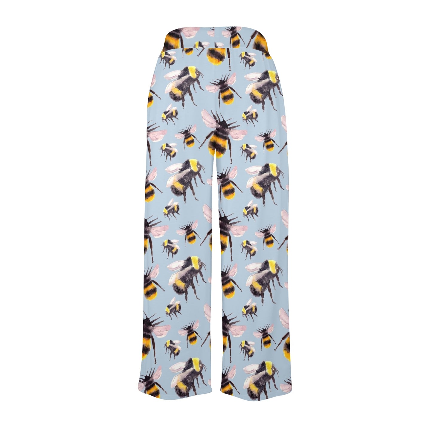 Bee Pattern Print Design BEE08 Women's Wide Leg Lounge Pants