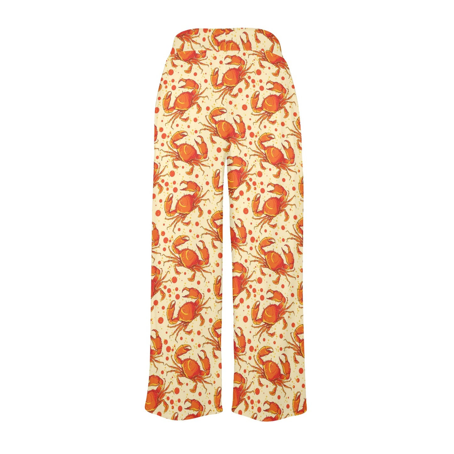 Crab Pattern Print Design 01 Women's Wide Leg Lounge Pants
