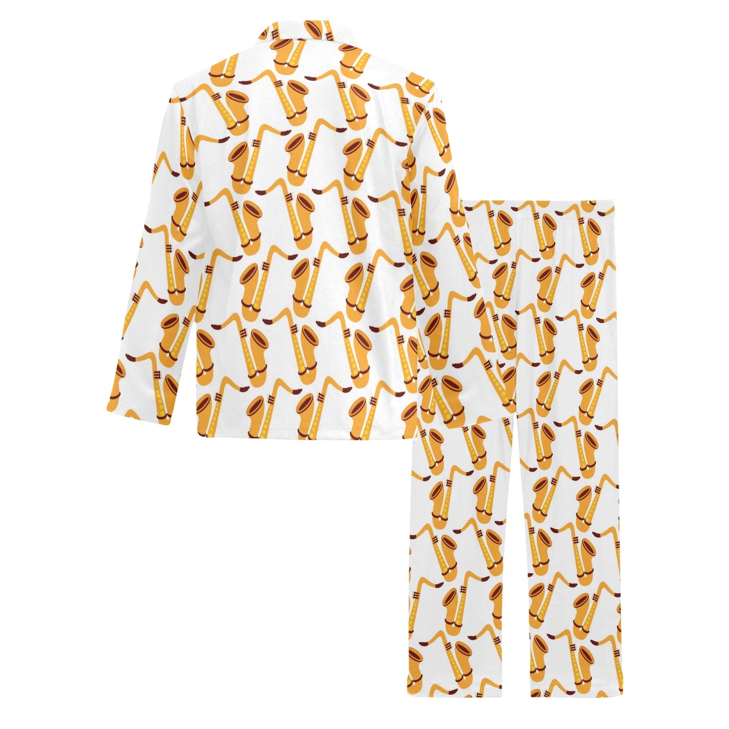 Saxophone Print Design LKS404 Men's Long Pajama Set