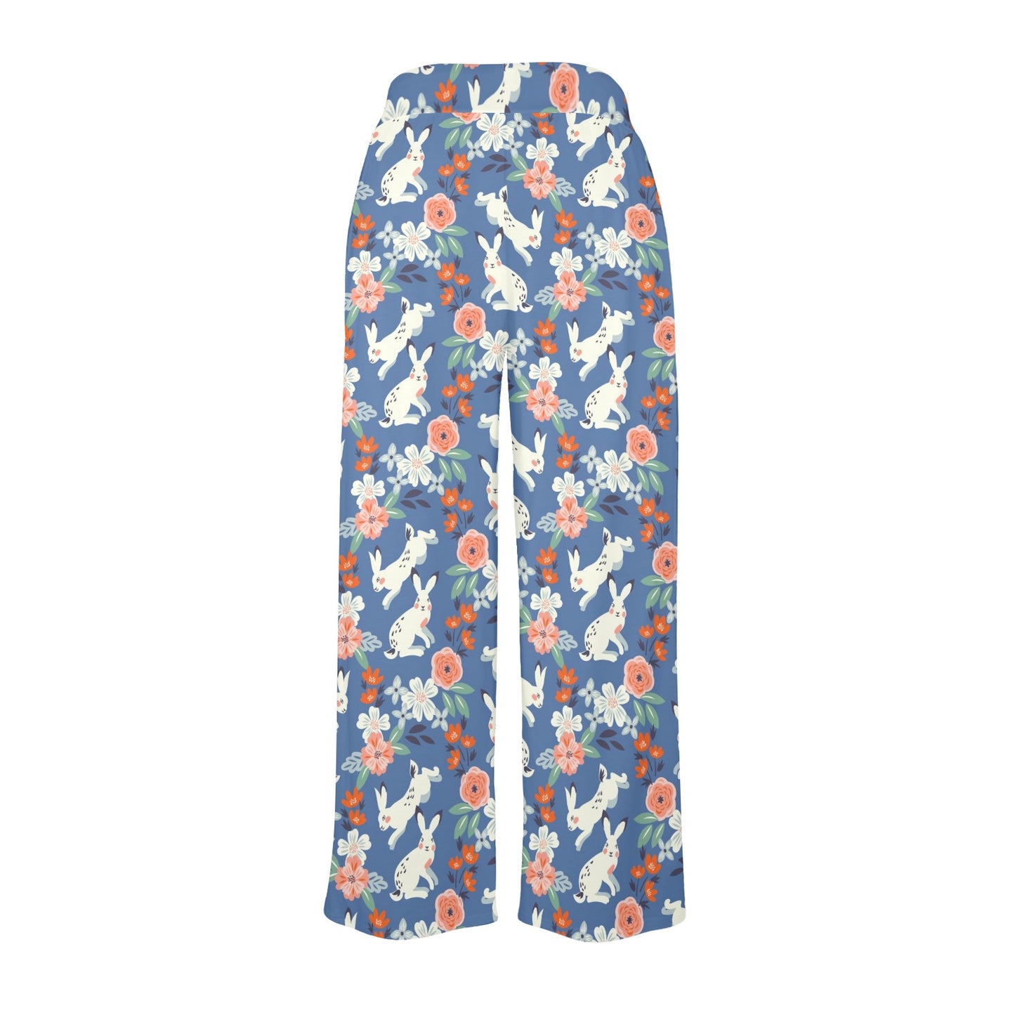 Bunny Pattern Print Design 07 Women's Wide Leg Lounge Pants