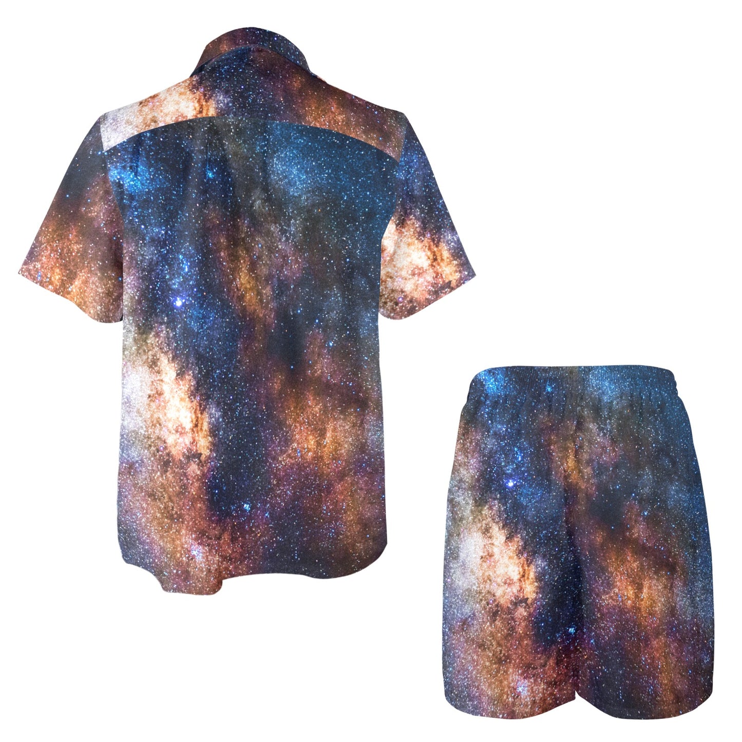 Celestial Milky way Galaxy Men's Beach Shirt and Shorts Set