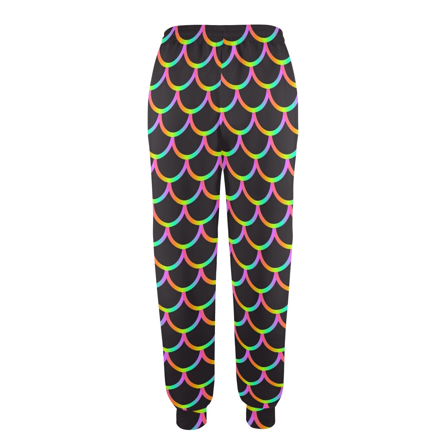 Mermaid Tail Rainbow Design Print Women's Casual Track Pants