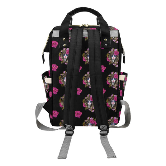 Day of the Dead Makeup Girl Diaper Bag Backpack