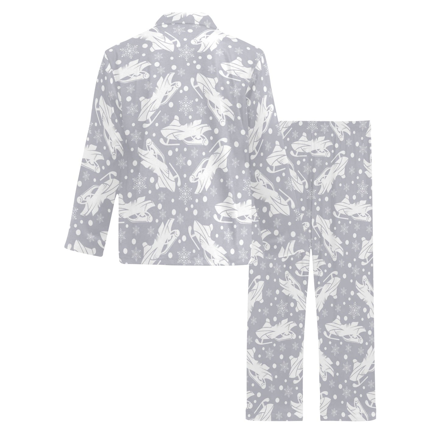 Snowmobile Print Design LKS302 Men's Long Pajama Set