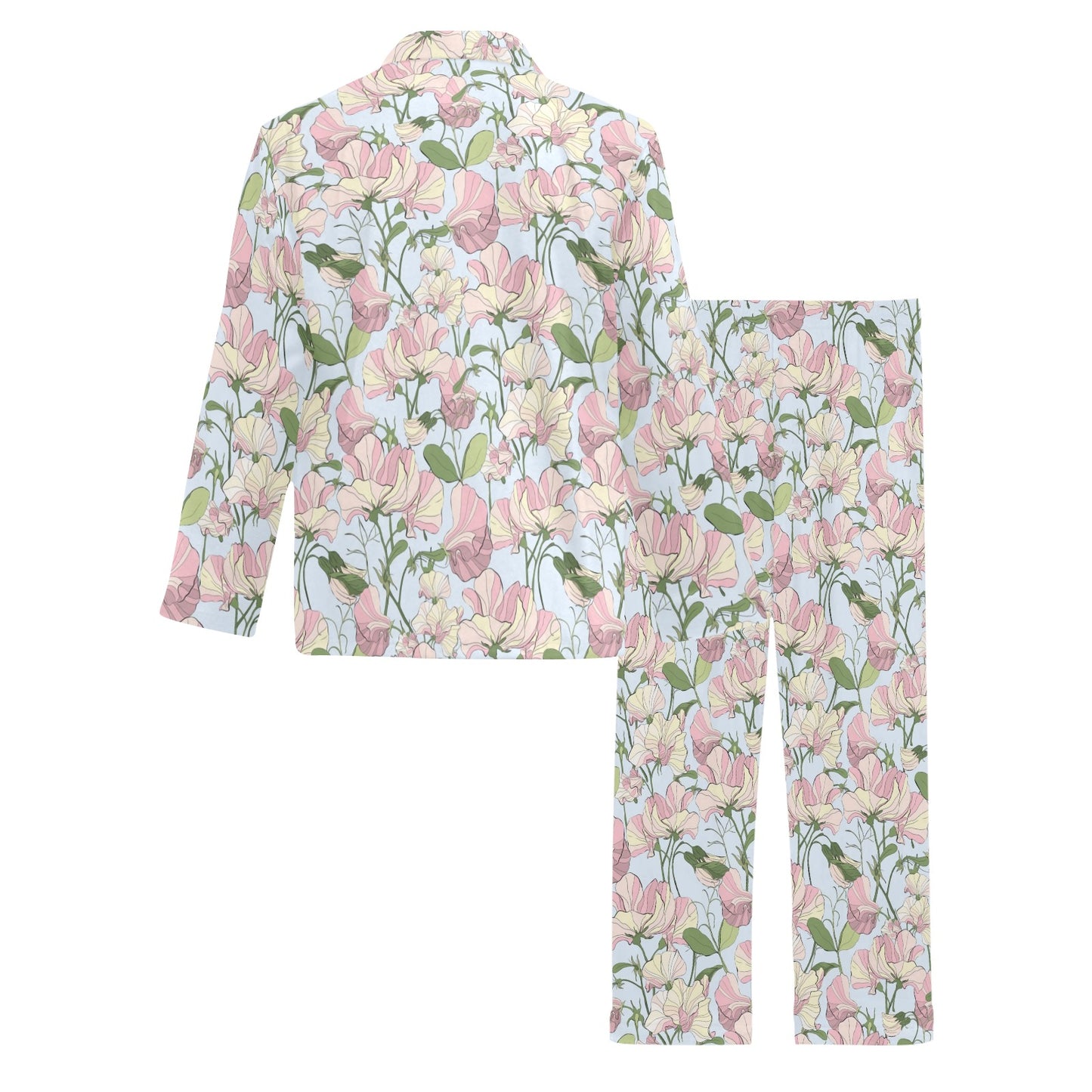 Sweet Pea Print Design LKS304 Men's Long Pajama Set