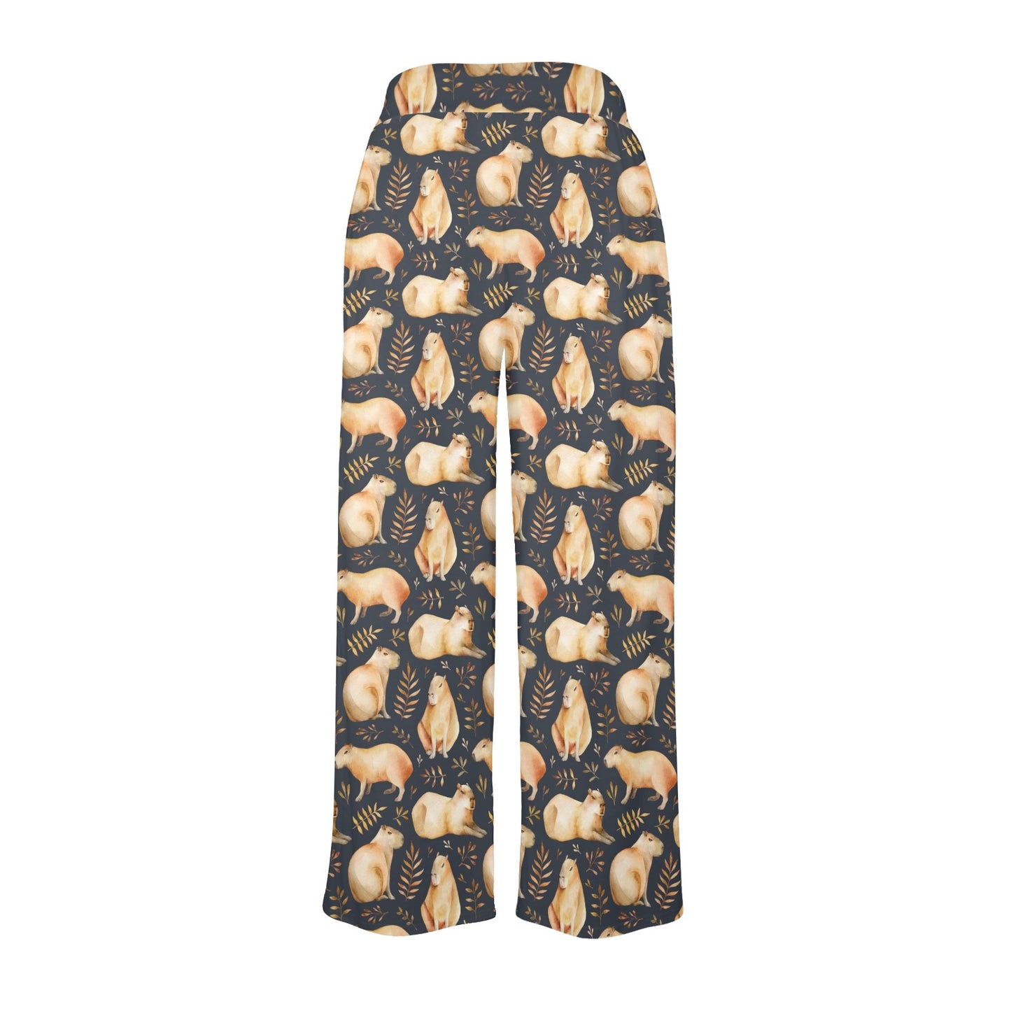 Capybara Pattern Print Design 02 Women's Wide Leg Lounge Pants