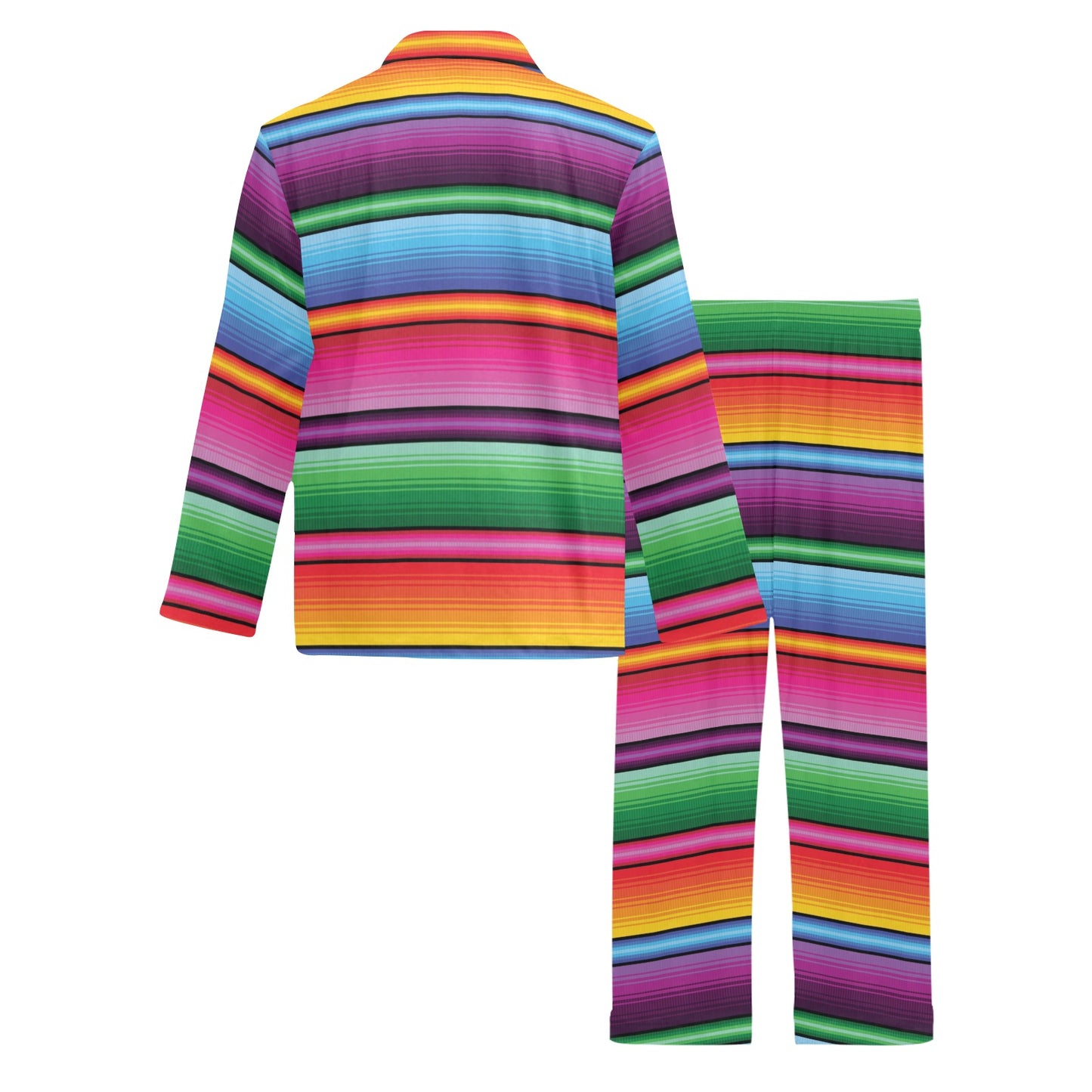 Mexican Blanket Colorful Print Pattern Men's Long Pajama Set